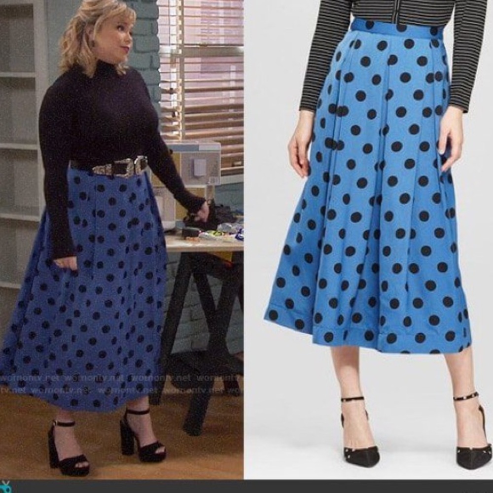 Who what wear polka dot skirt